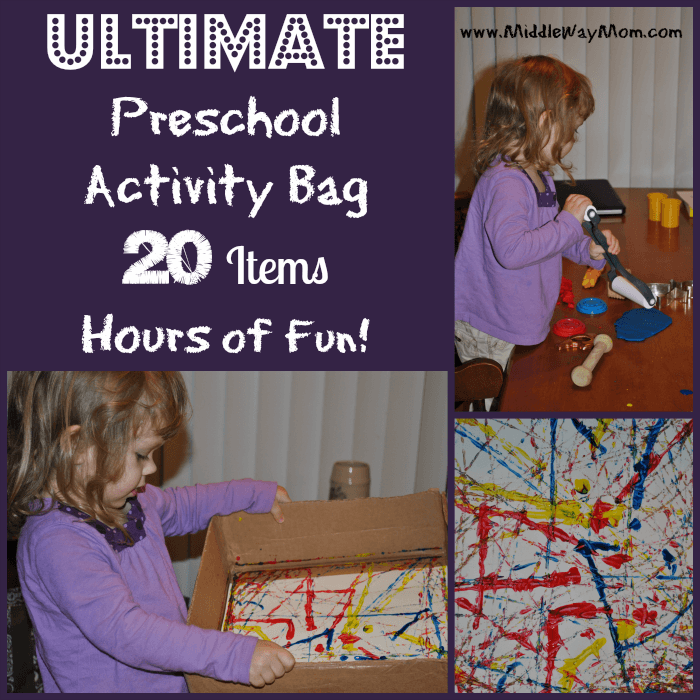 The Ultimate Preschool Activity Bag - 20 Items, Hours of Fun! www.MiddleWayMom.com