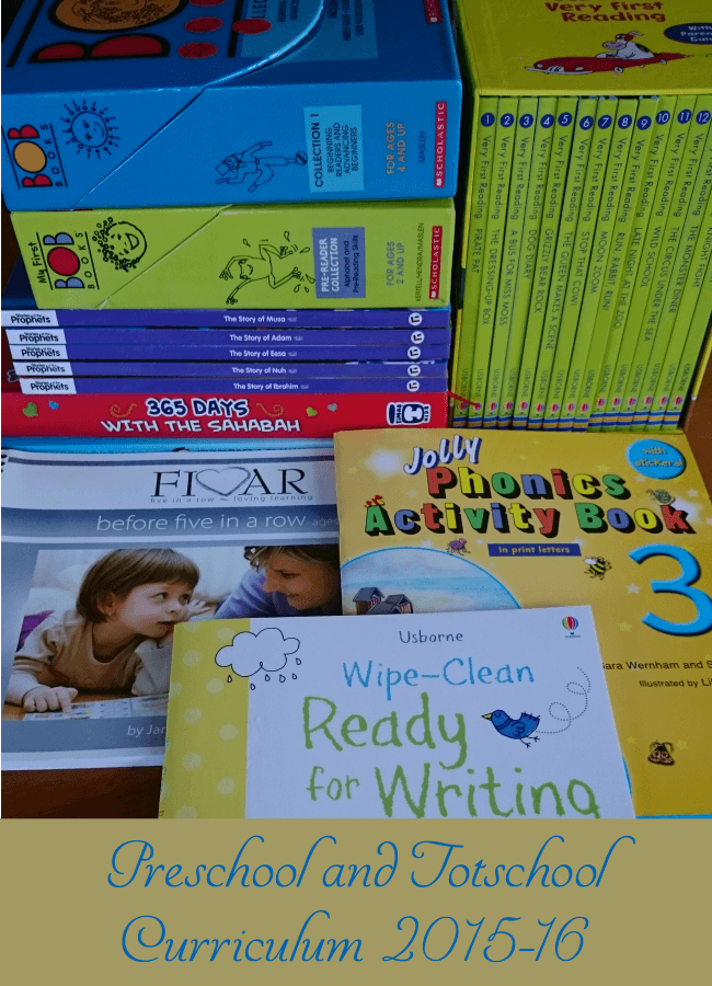 Our preschool and totschool curriculum and book lists